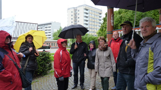 Stadtführung durch Cottbus im Regen